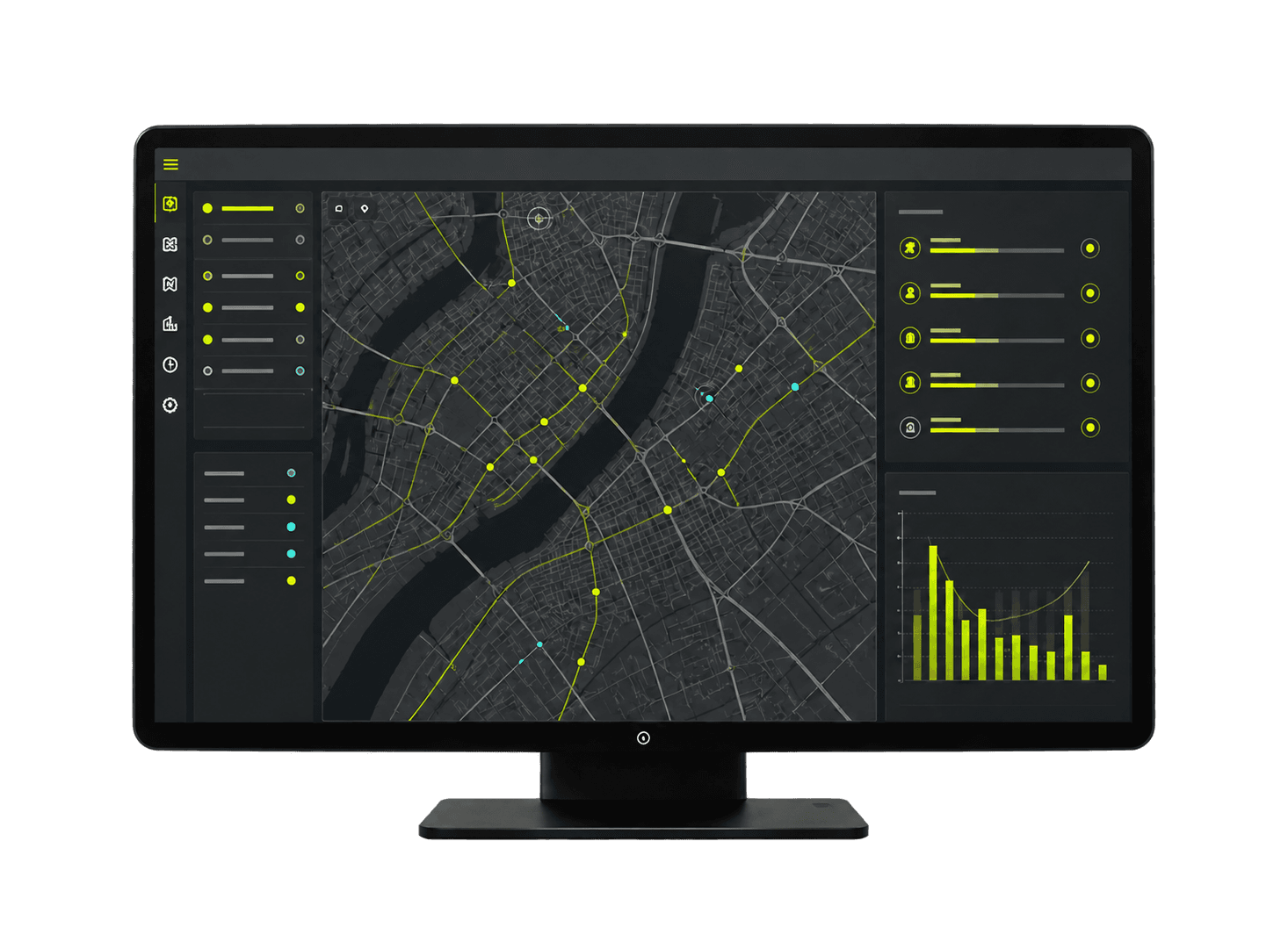 Xvision Command platform showing a live road network view